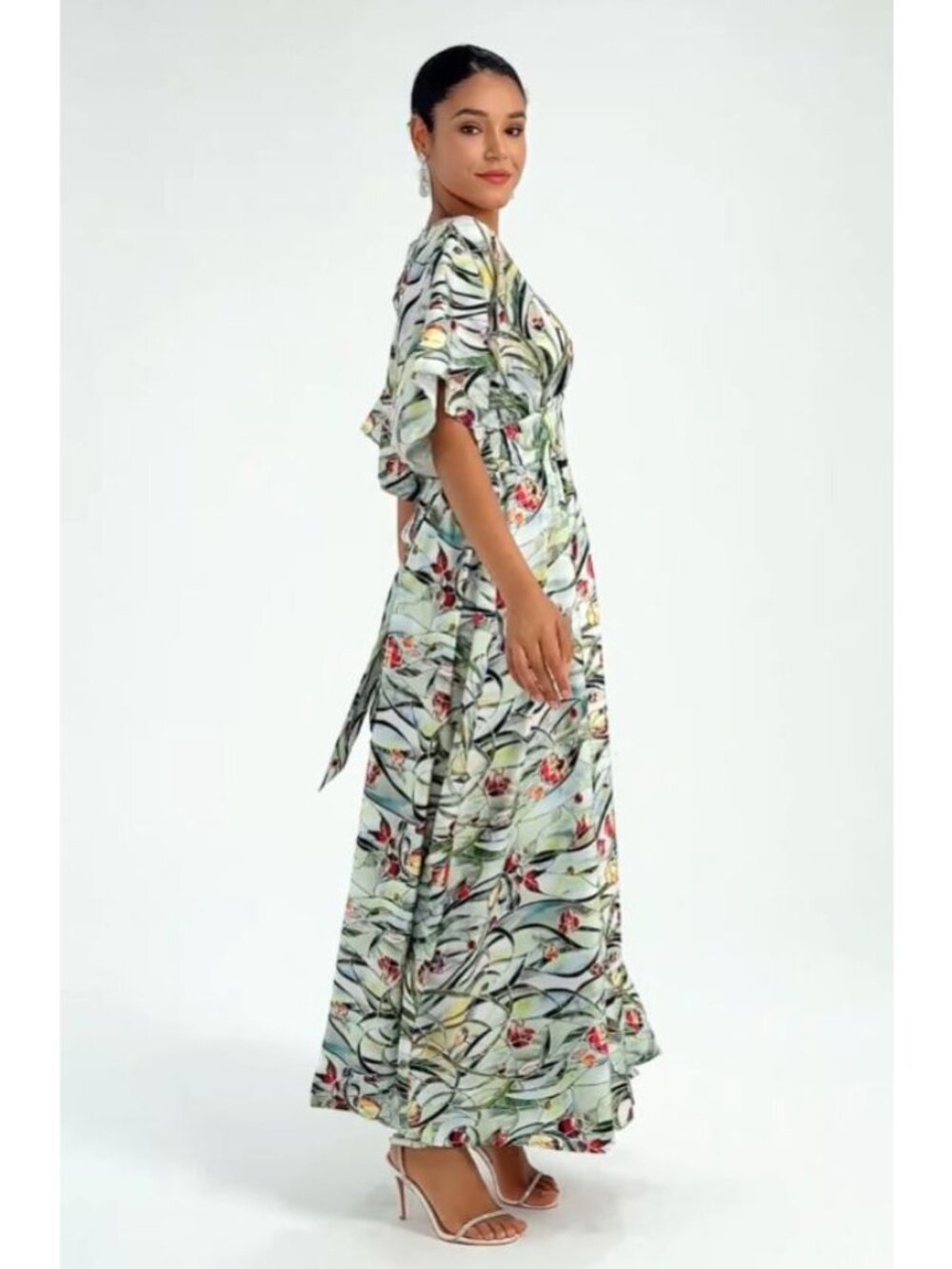 ADOR Light Blue Floral Maxi Dress M NEW - Picture 16 of 16